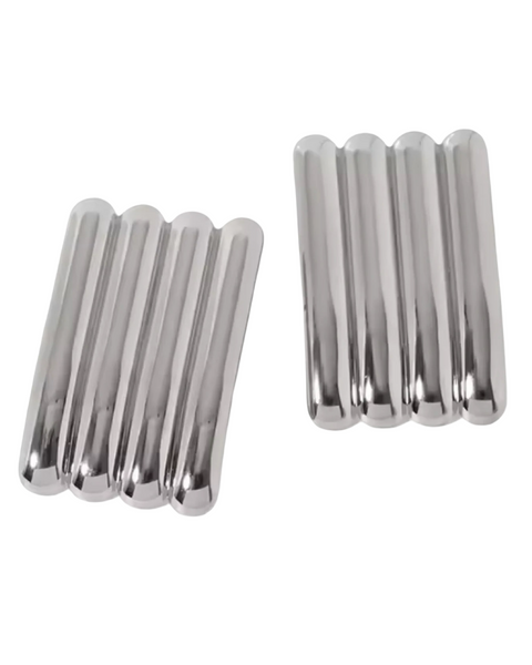 Ribbed Vintage Earrings - Sterling Silver