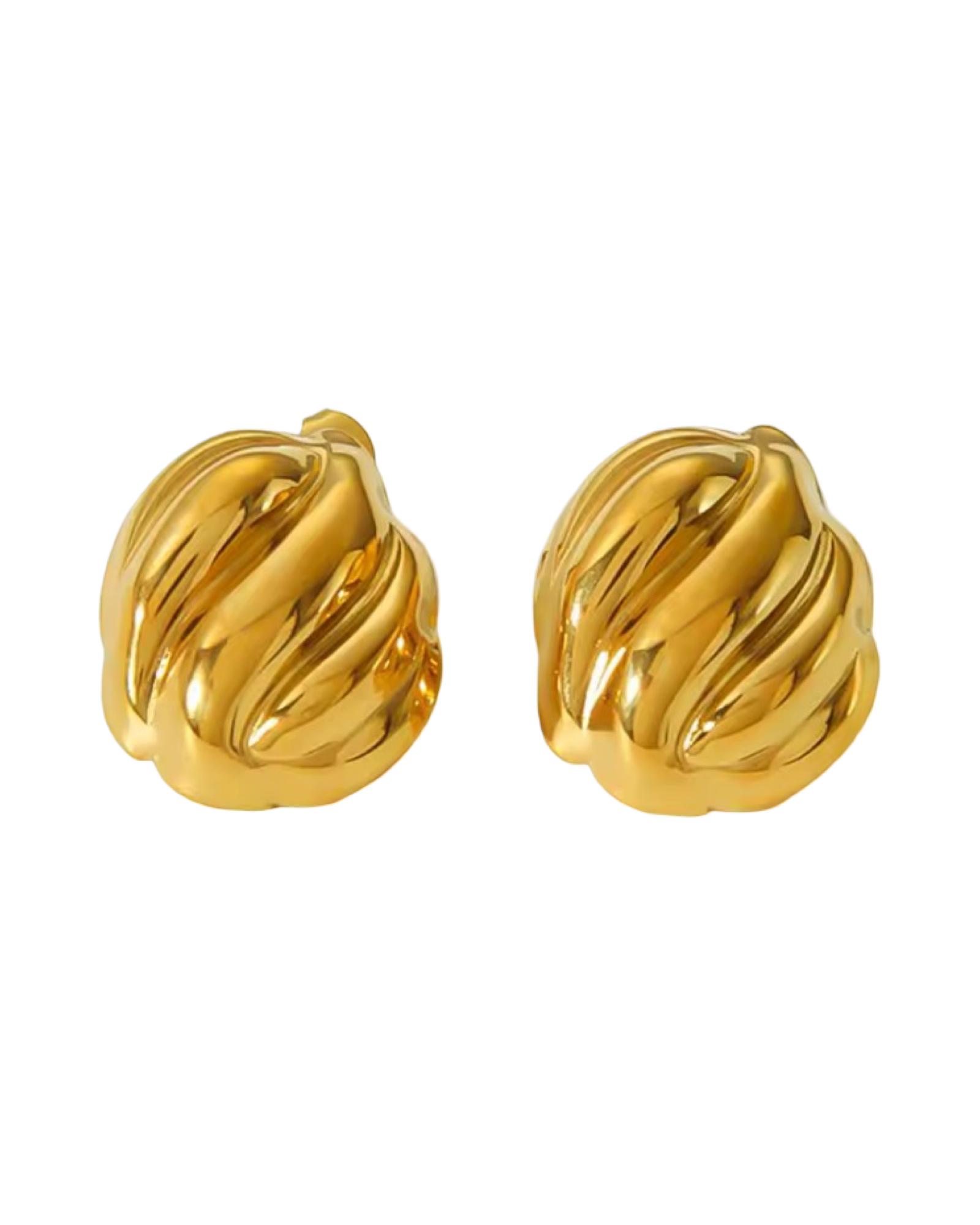 ☆関税込★VINTAGE HOLLYWOOD★Texturing Ring Earrings★ Raghda ✨ Kenz Vintage Studio | Available ✨A Great 14k
