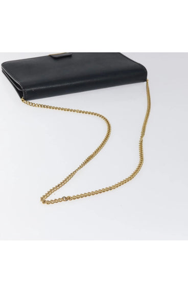 Vintage Christian Dior Shoulder Bag — Navy & Gold