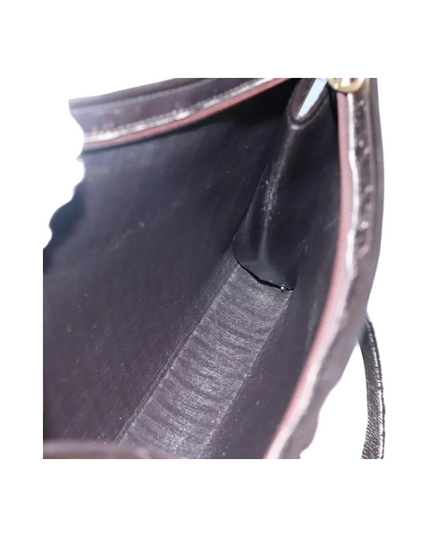 Christian Dior Navy Leather Brown Handle Bag