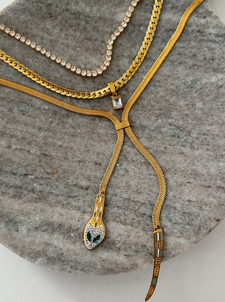 Holiday Dainty Stone Pendant -24k Gold