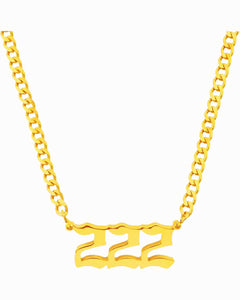 "Angels Winkin At You" 222 Necklace (18k Gold)