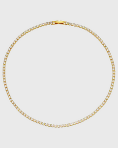 Tennis Necklace-24K Gold