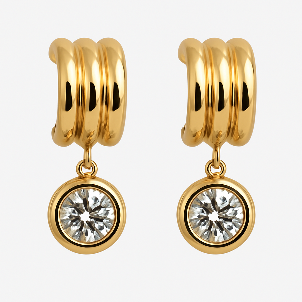 Junie Stone Earrings (24K Gold)