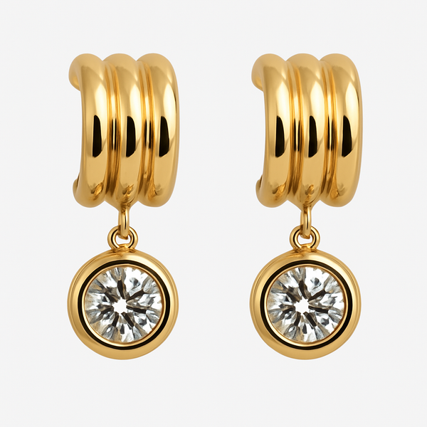 Junie Stone Earrings (24K Gold)