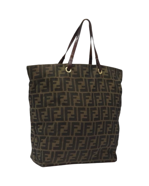 Vintage Fendi Zucca Canvas Tote Bag – Black/Brown