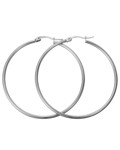 50mm Skinny Hoops (Silver)