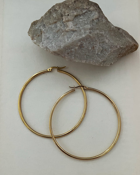 50mm Skinny Hoops -24K