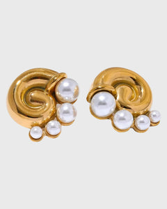 Just Pearly Vintage Gold Earrings - 24K Gold