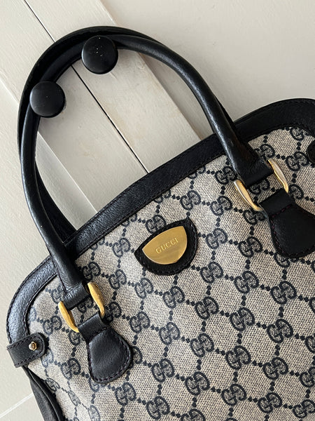 GUCCI GG Supreme Hand Bag PVC Navy Auth ep7017