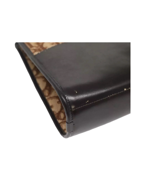 Christian Dior Navy Leather Brown Handle Bag