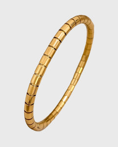 Snake Textured Bangle Bracelet- 24K Gold