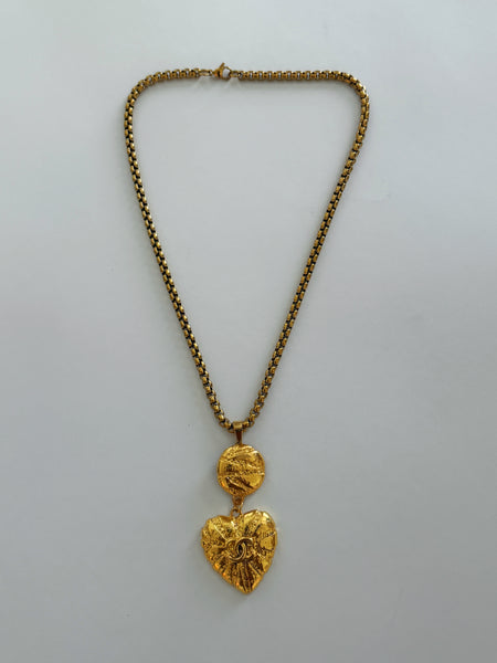 Chanel Charm Vintage Refurbished Designer Pendant Button necklace