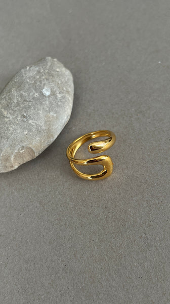 Mel Adjustable Ring -24k Gold