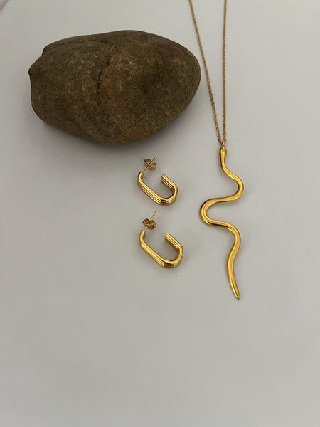 Snake Necklace -24k Gold