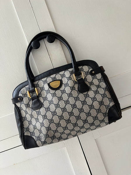 GUCCI GG Supreme Hand Bag PVC Navy Auth ep7017