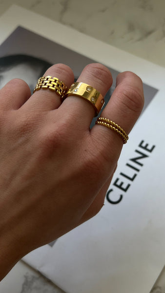 Fence Adjustable Ring -24K Gold