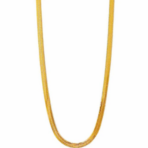 OG 5mm Herringbone Chain Necklace -24k Gold
