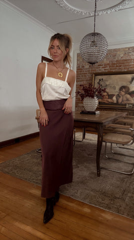 Sacks Vintage Y2K Ivory Satin  Tank Size Large