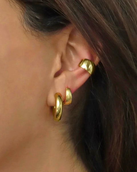 15 mm Gold Huggies- (24K Gold)