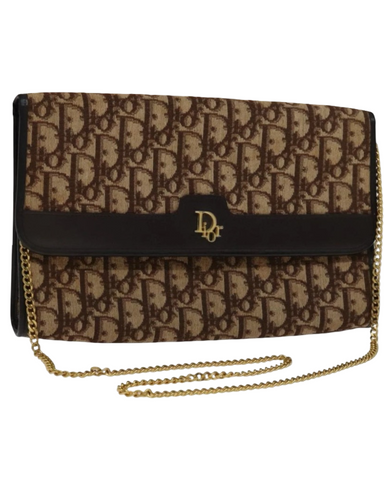 Vintage Christian Dior Trotter Canvas Shoulder Bag – Gold/Brown