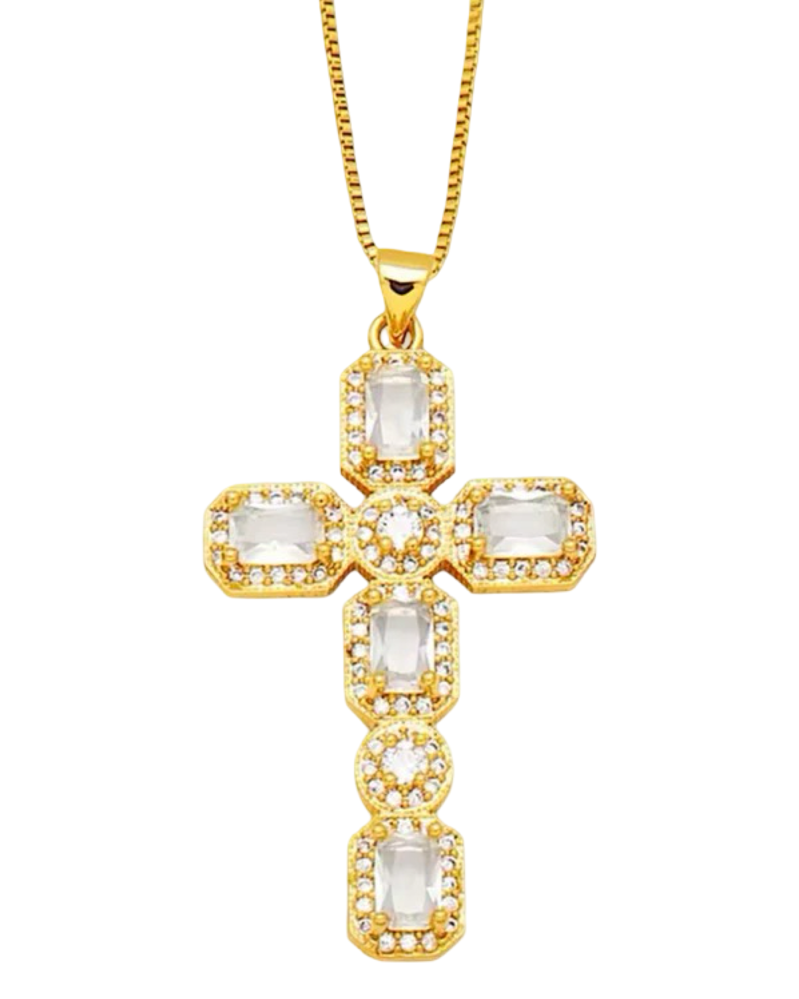 Geneva Cross Necklace (24k Gold)