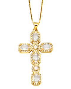 Geneva Cross Necklace (24k Gold)