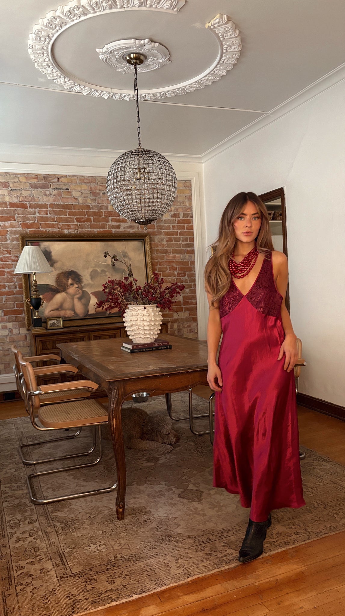 Velvet & 100% Silk Vintage Slip