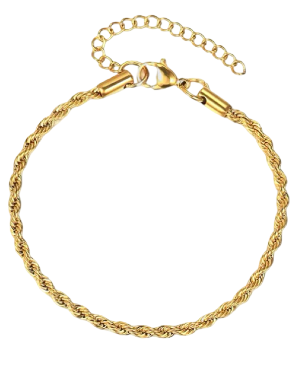 Edith Twisted Rope Bracelet (18k Gold Plated)