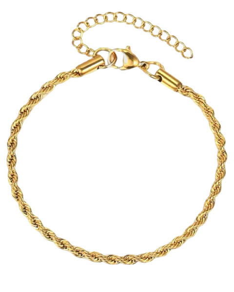 Edith Twisted Rope Bracelet (18k Gold Plated)