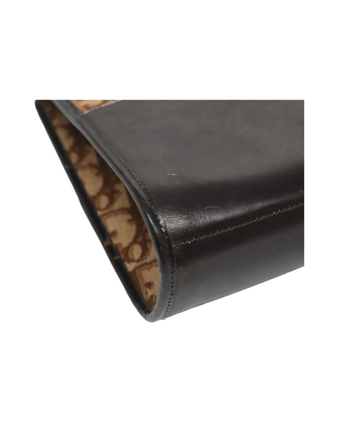 Christian Dior Navy Leather Brown Handle Bag