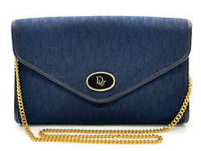Christian Dior Navy Leather Chain Navy Shoulder Bag