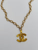 Chanel Charm Vintage Refurbished Designer Pendant Button necklace.