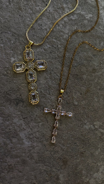 Geneva Cross Necklace (24k Gold)