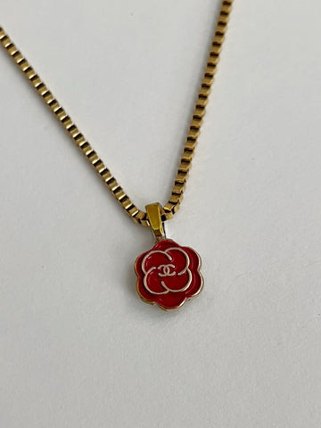 Chanel Charm Vintage Refurbished Designer Pendant Button necklace