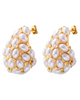 Holiday Stone Earrings -24k Gold