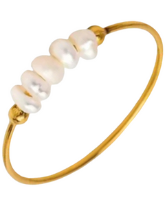 Dainty Fresh water Pearl Ring (24k Gold)