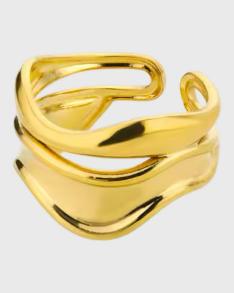 Rain Adjustable Ring -24K Gold