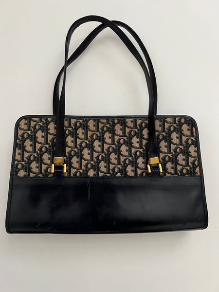 Christian Dior Navy Leather Navy Handle Bag