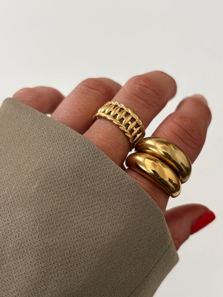 Eloise Adjustable Ring -24k Gold