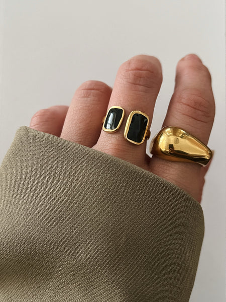 Throwing Stones Adjustable Ring -24K Gold