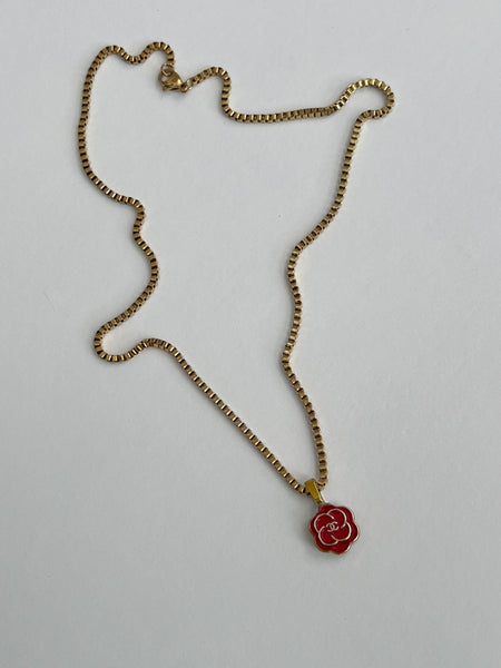 Chanel Charm Vintage Refurbished Designer Pendant Button necklace