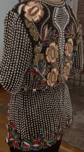 Vintage Pearl/ Embroidered Beaded Jacket