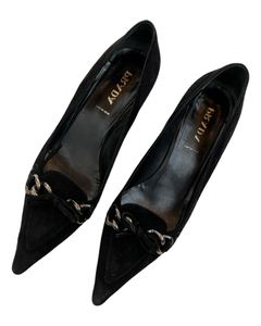 PRADA CAMOSCIO MORO SUEDE CLASSIC PUMPS - SIZE 39