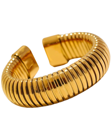 Vivienne Ribbed Ring (24K Gold)