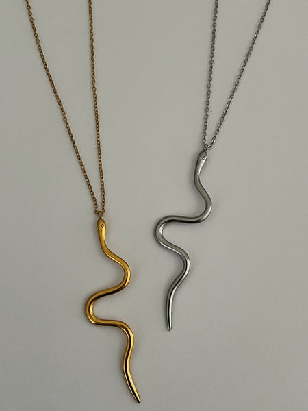 Snake Necklace -24k Gold