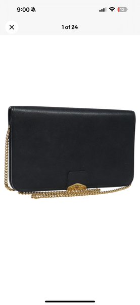 Vintage Christian Dior Shoulder Bag — Navy & Gold