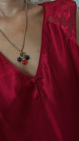 Chanel Charm Vintage Refurbished Designer Pendant Button necklace