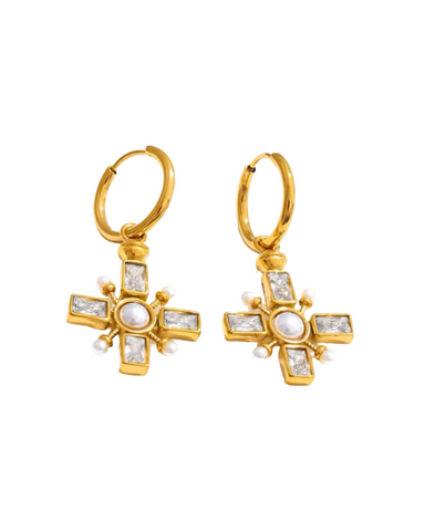 Rosa Earrings - 24K Gold