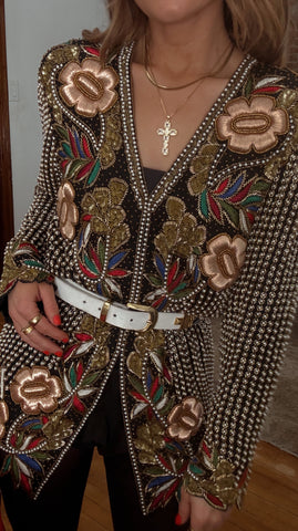 Vintage Pearl/ Embroidered Beaded Jacket